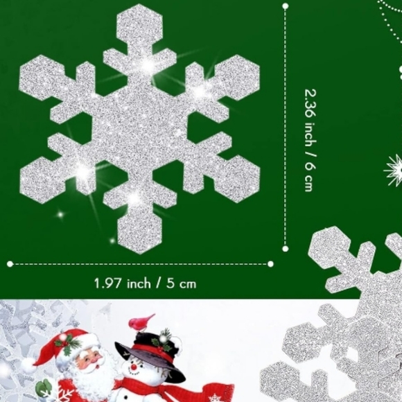 Christmas Holiday Glitter Snowflake Stickers 15pcs - Picture 2 of 6